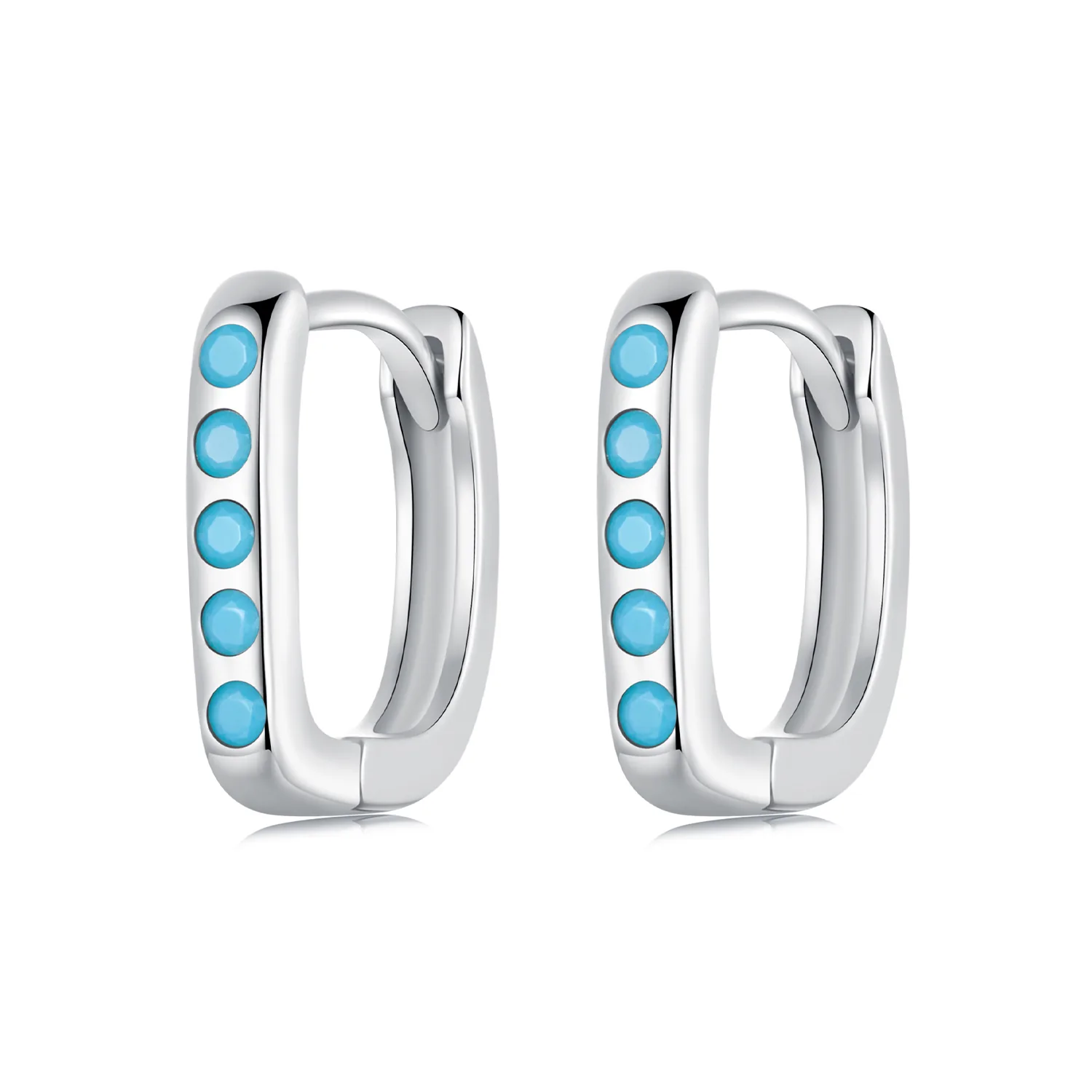 pandora style orecchini semplici in turchese bse1084 bu