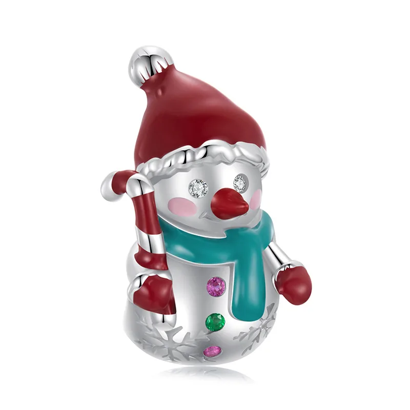 (immagine per) Perline di Natale con pupazzo di neve in stile PANDORA - BSC1070