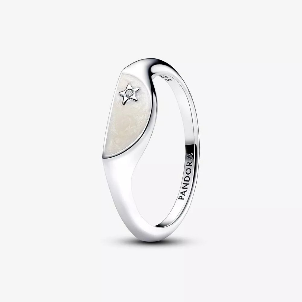anello mezzo sigillo con smalto pandora me 193325c01