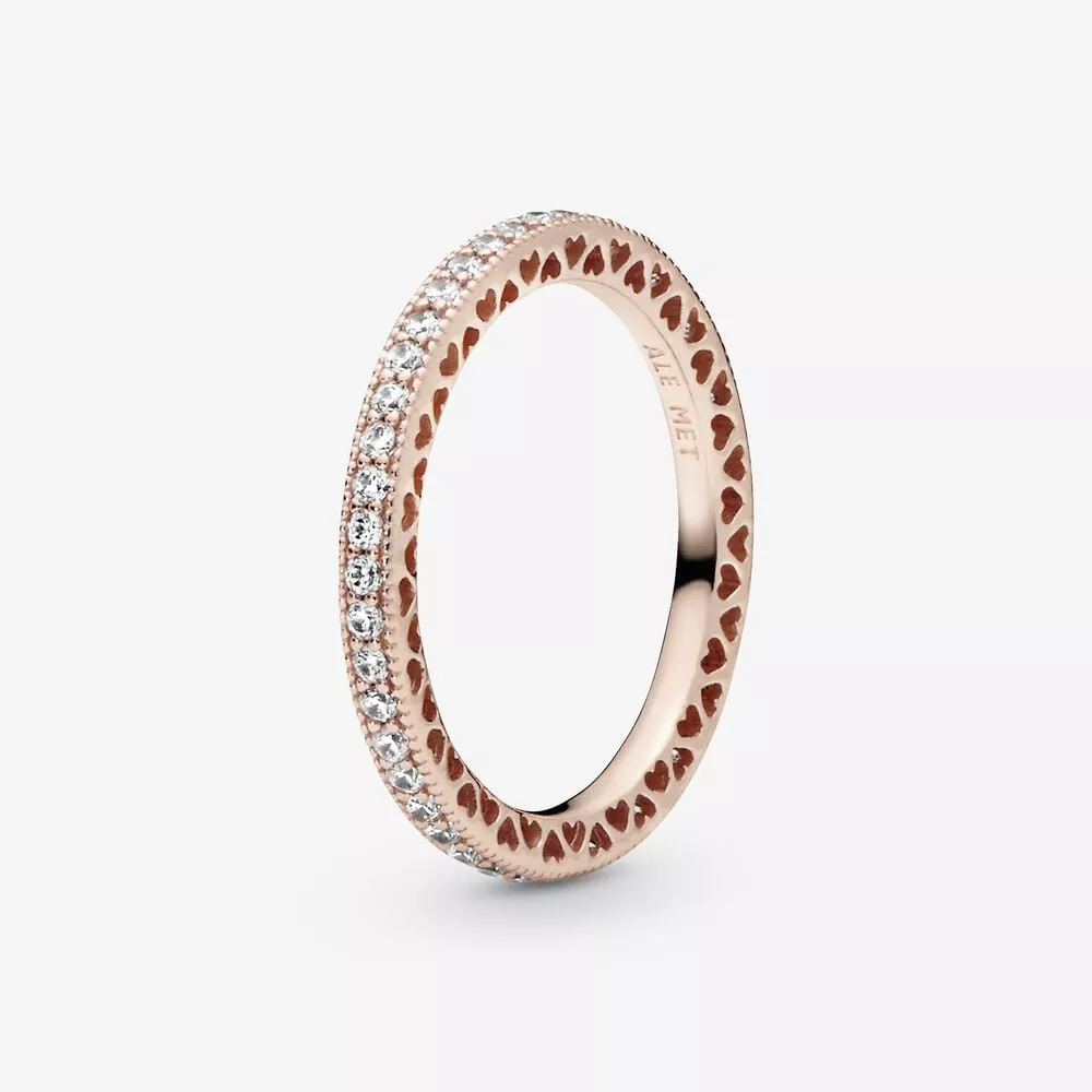 anello pandora a fedina cuori e pietre 180963cz