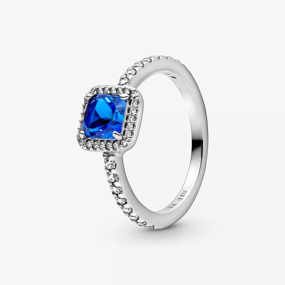 anello pandora punto luce quadrato blu 198863c02