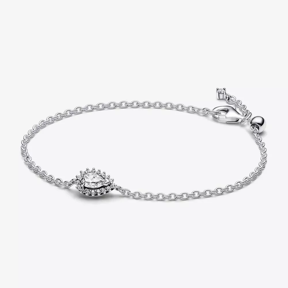 bracciale pandora a catena con punto luce goccia 593001c01