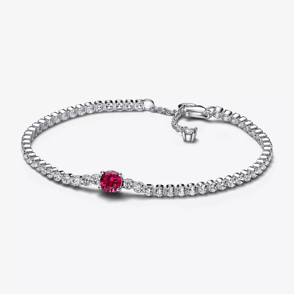 bracciale tennis pandora red sparkling round pavé 592403c01