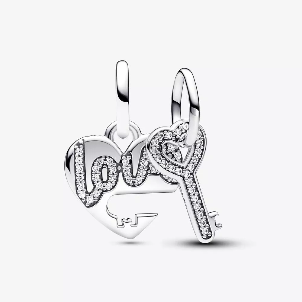 charm pandora pendente divisibile cuore e chiave 793081c01
