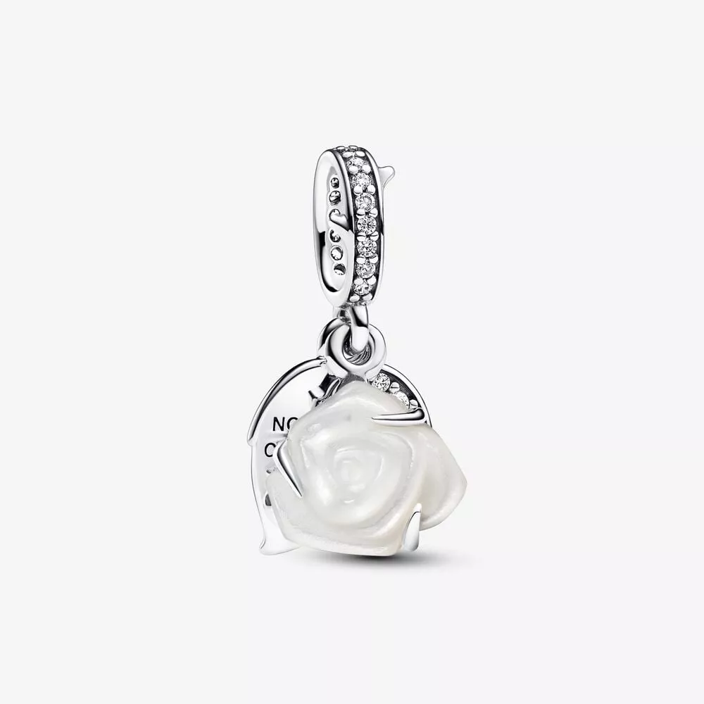charm pandora pendente rosa bianca 793200c01