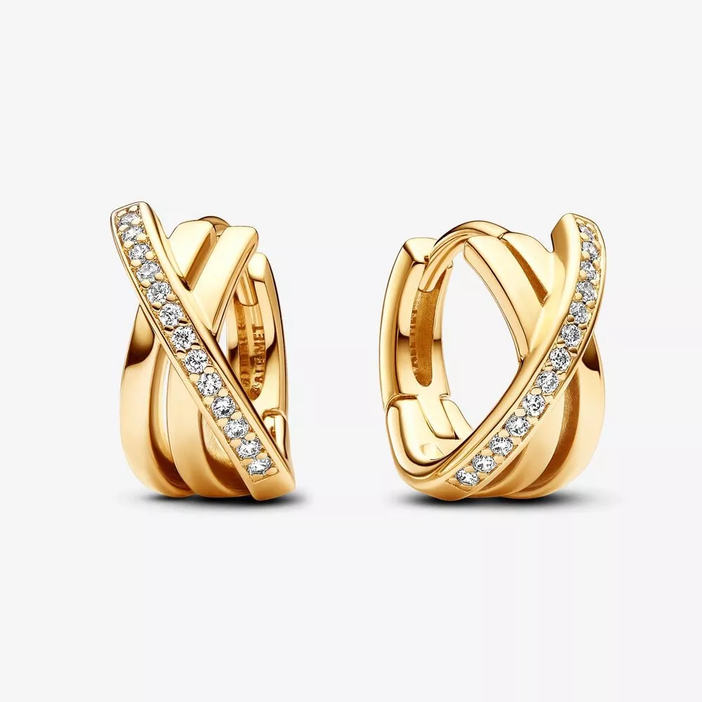 orecchini cerchi pandora linee intrecciate 263150c01