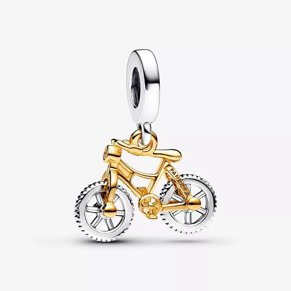 pandora bicolore spinning wheels bicicletta ciondolo pendente 763354c01