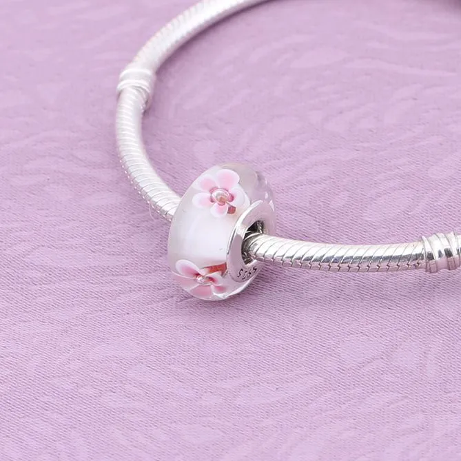 (immagine per) Red Flower charm with red and white murano glass - 791636 - Charm | PANDORA - Visualizza 3