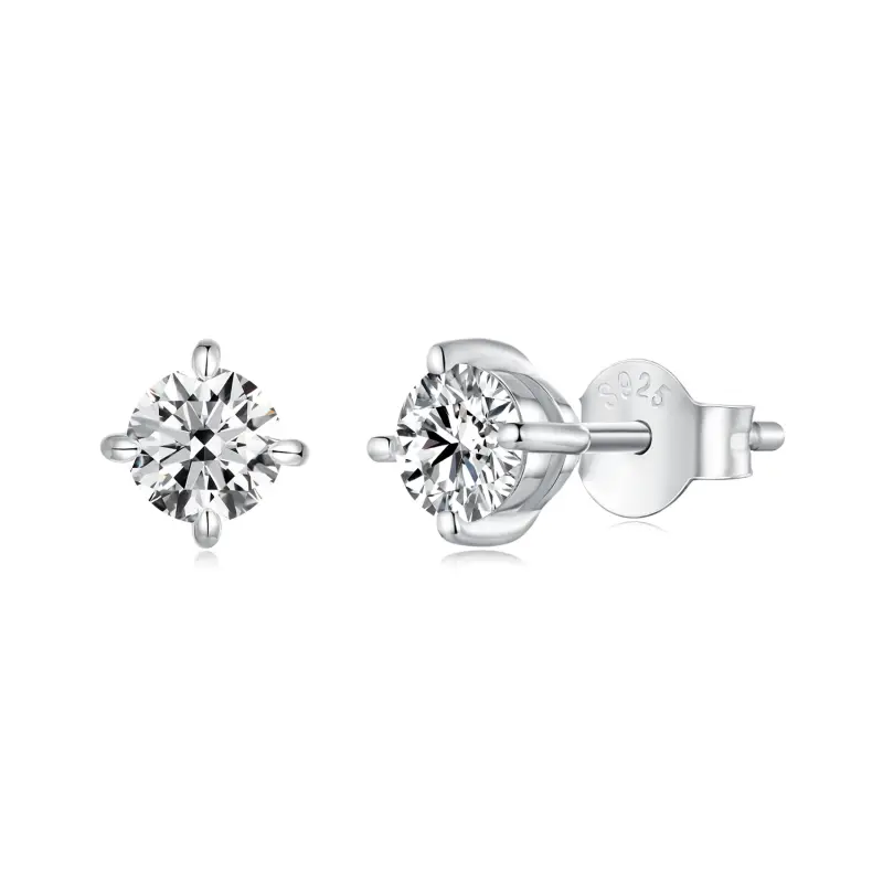 Orecchini stile PANDORA con moissanite da 0,5 ct - MSE038-M - Immagine del prodotto