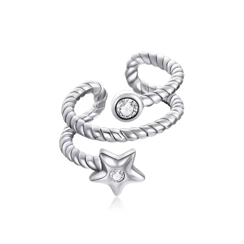 Orecchio Clip tipo Pandora Stella - SCE1135 - Immagine del prodotto
