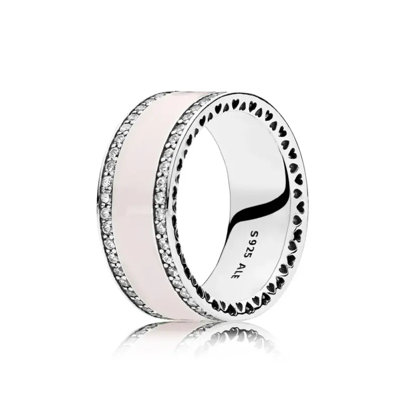 Anello Fascia Cuori Rosa Chiaro - 191024EN40 - Anelli | PANDORA - Immagine del prodotto