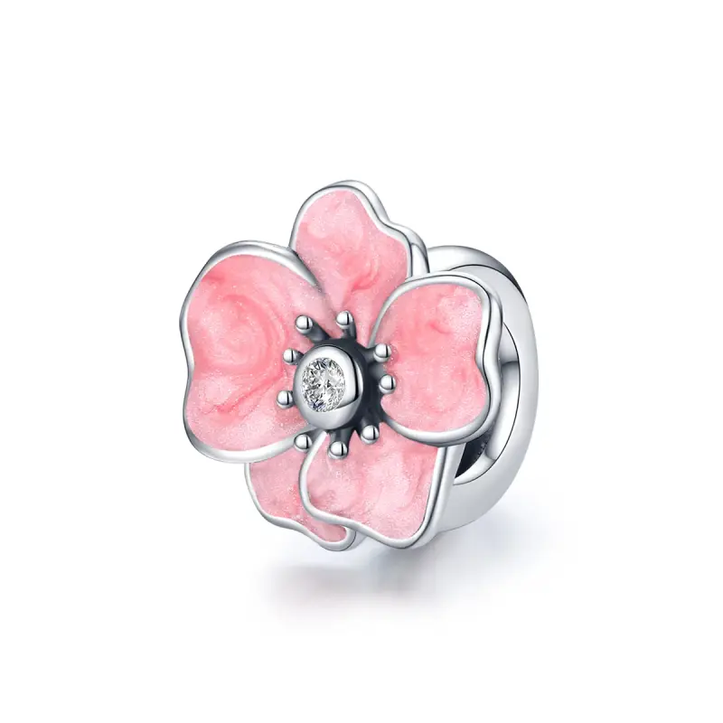 Charm tipo Pandora Fiore rosa - SCC1729 - Immagine del prodotto