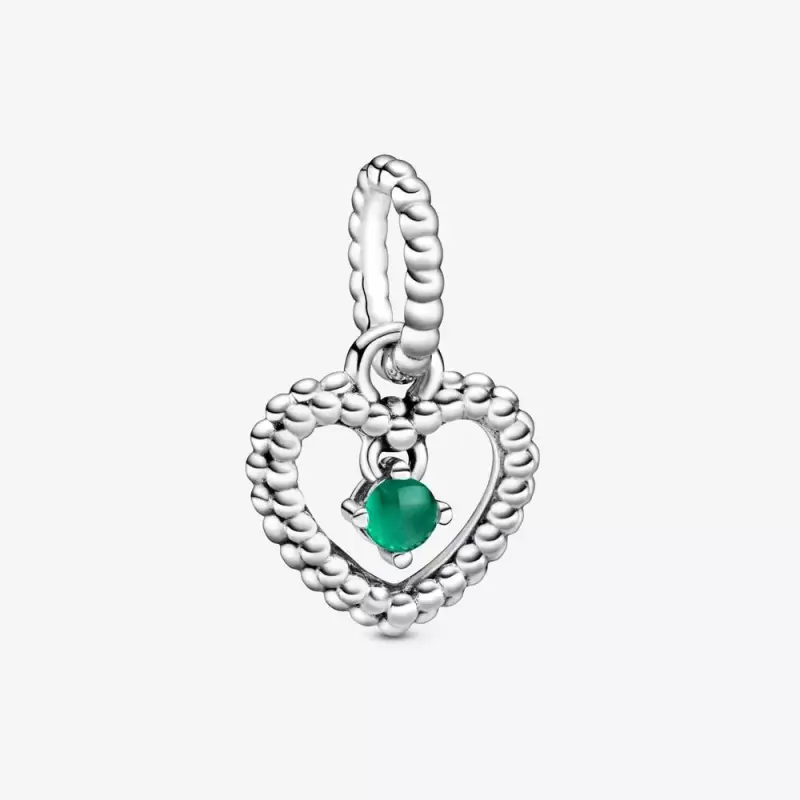 Charm pendente a cuore verde bosco decorato con sfere Purely Pandora - 798854C05 - Immagine del prodotto