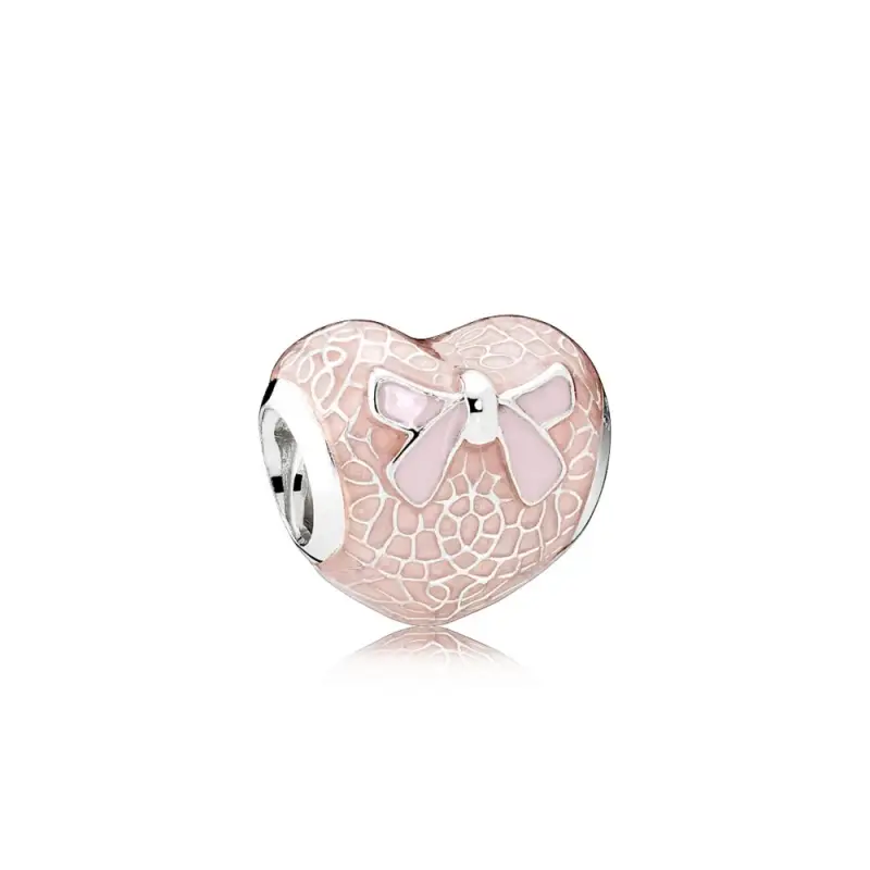 Cuore con Fiocco Rosa & Pizzo - Pandora IT - Immagine del prodotto