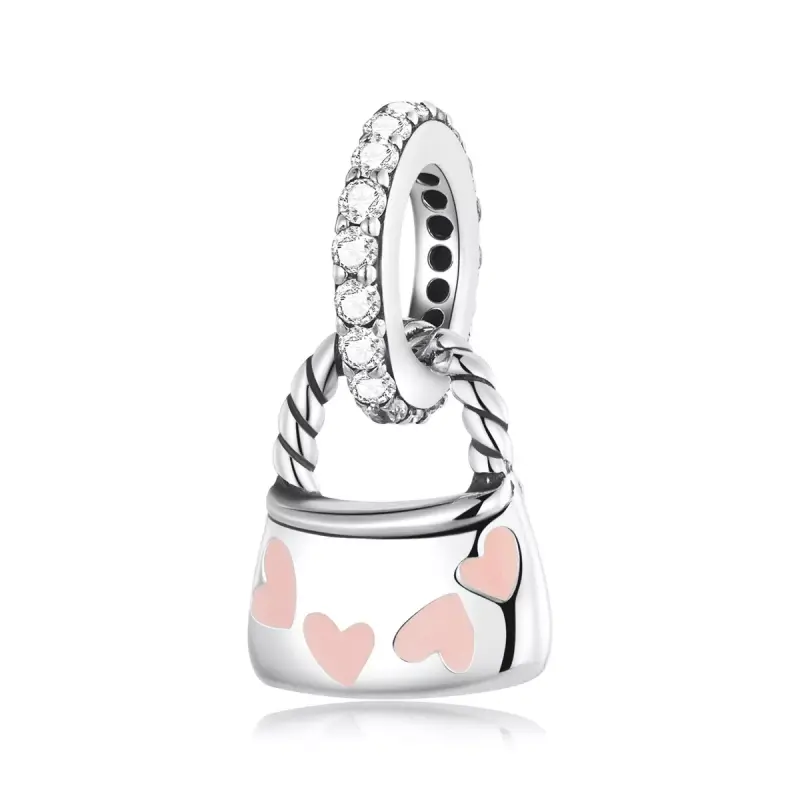 Charm Pendente tipo Pandora Squisita borsa a cuore - SCC2153 - Immagine del prodotto