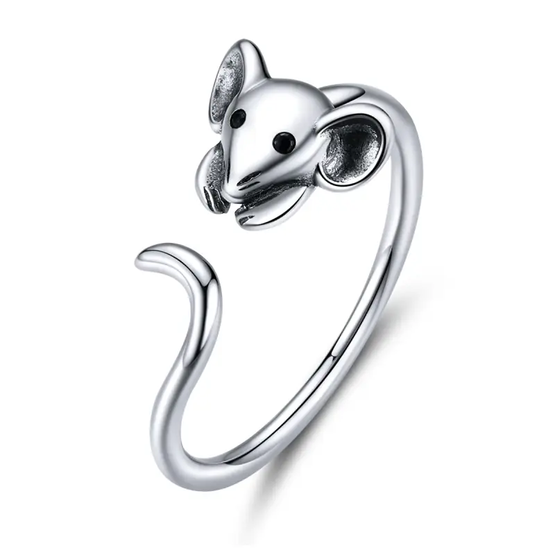 Anello aperto tipo Pandora Simpatico topo - SCR632 - Immagine del prodotto