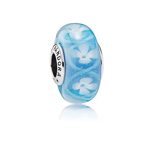 Charm in Vetro Prato Fiorito Blu - Pandora IT - Immagine del prodotto