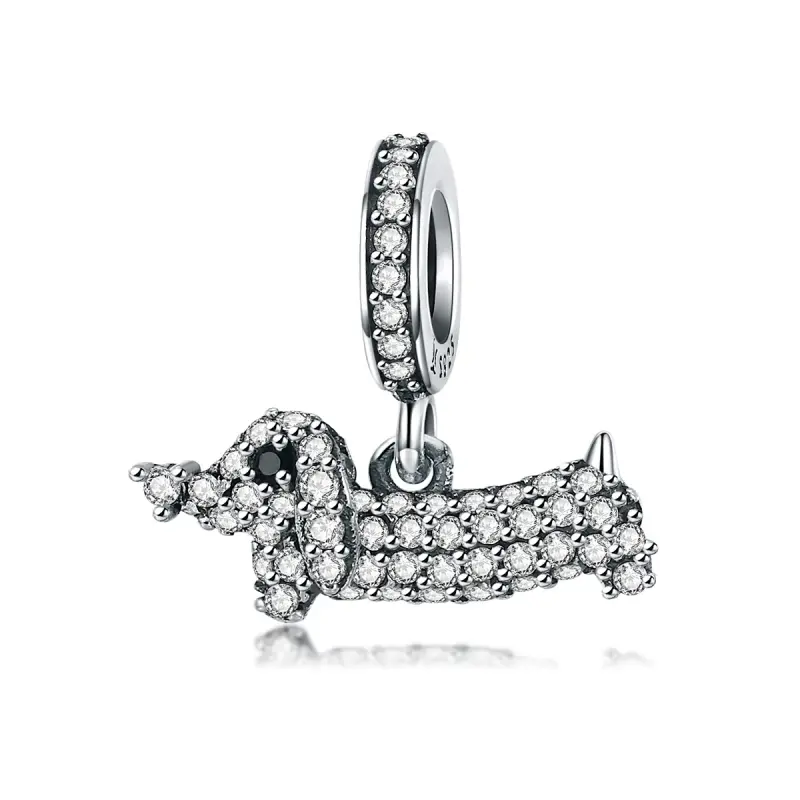 Charm Pendente tipo Pandora Cane da salsiccia bassotto - SCC709 - Immagine del prodotto