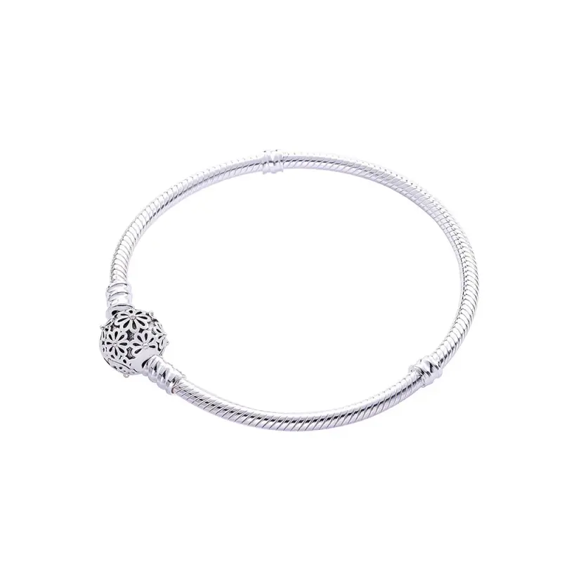 Bracciale Pandora Moments con maglia snake e chiusura con Fiore - PE00115-1 - Immagine del prodotto