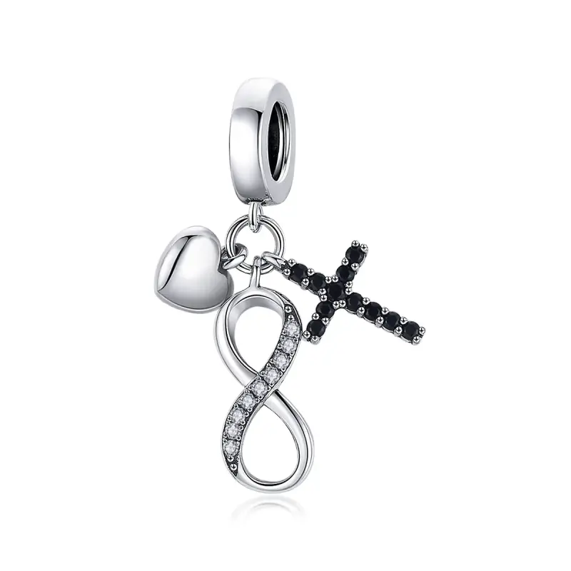 Charm Pendente tipo Pandora Croce E Cuore Infinito - SCC1713 - Immagine del prodotto