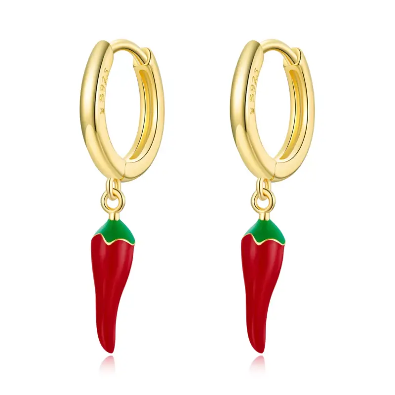Orecchini a Cerchio tipo Pandora Peperoncino - SCE1206 - Immagine del prodotto
