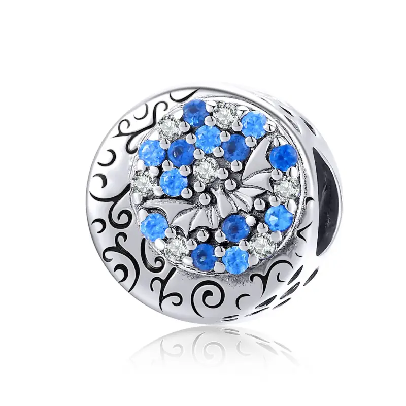 Charm tipo Pandora Pipistrello misterioso di pietra blu - SCC1554 - Immagine del prodotto