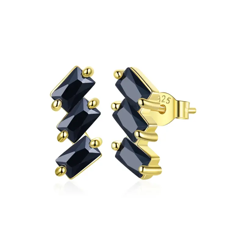Orecchini a Lobo tipo Pandora Solido - SCE1051-BK - Immagine del prodotto