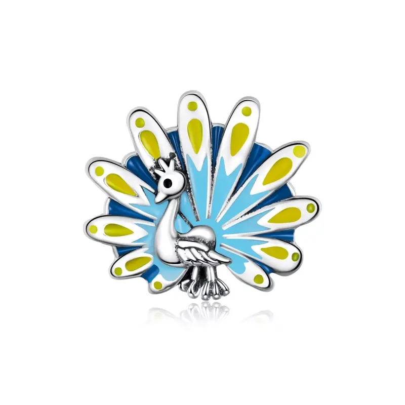 Charm tipo Pandora Blu Pavone - SCC1644 - Immagine del prodotto