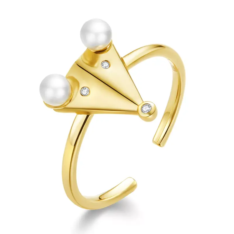 Anello aperto tipo Pandora Topo Perla - BSR103 - Immagine del prodotto