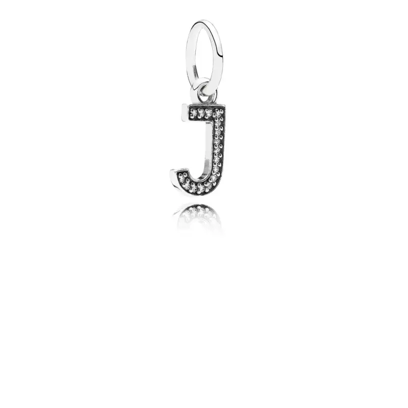 Charm con Pendente J - 791322CZ - Charm | PANDORA - Immagine del prodotto
