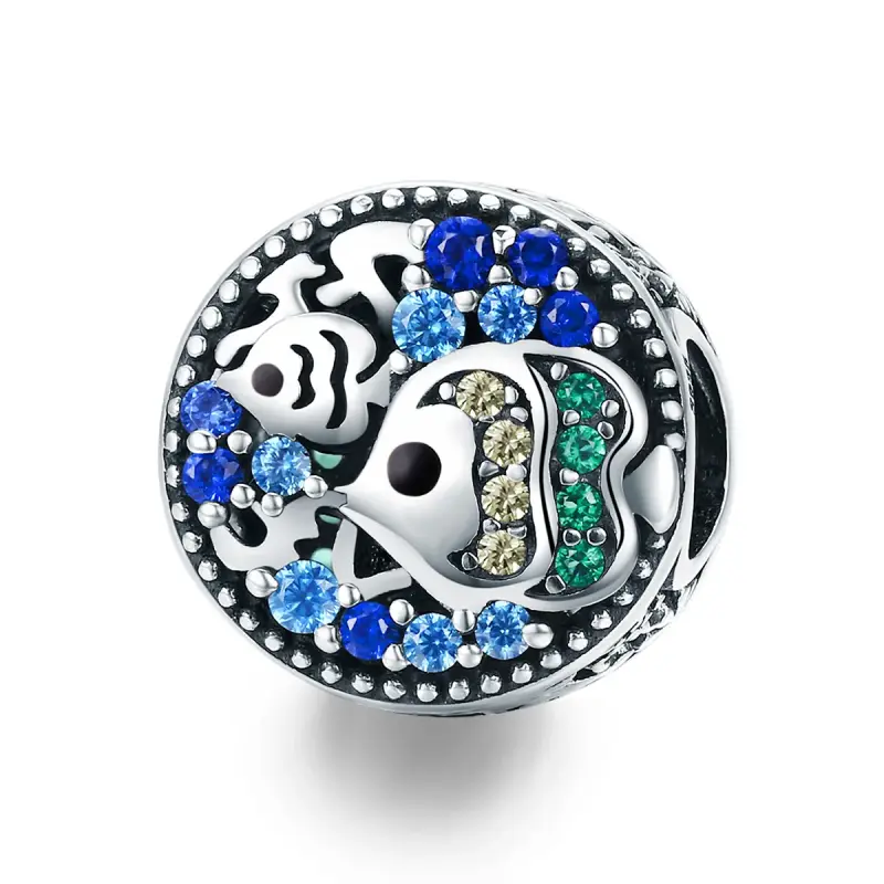 Charm tipo Pandora Pesci colorati del mondo sottomarino - SCC764 - Immagine del prodotto