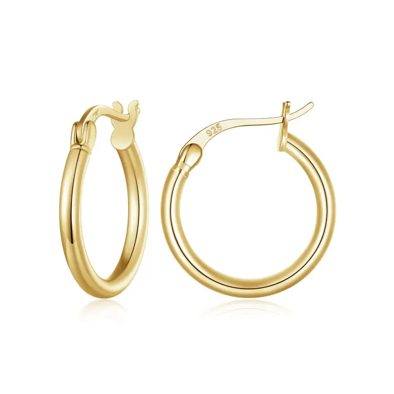 Orecchini a cerchio in argento a cerchio medio in stile Pandora - SCE1608-MB - Immagine del prodotto