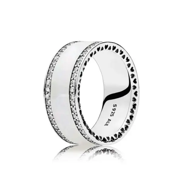 Anello Fascia Cuori Color Argento - 191024EN23 - Anelli | PANDORA - Immagine del prodotto