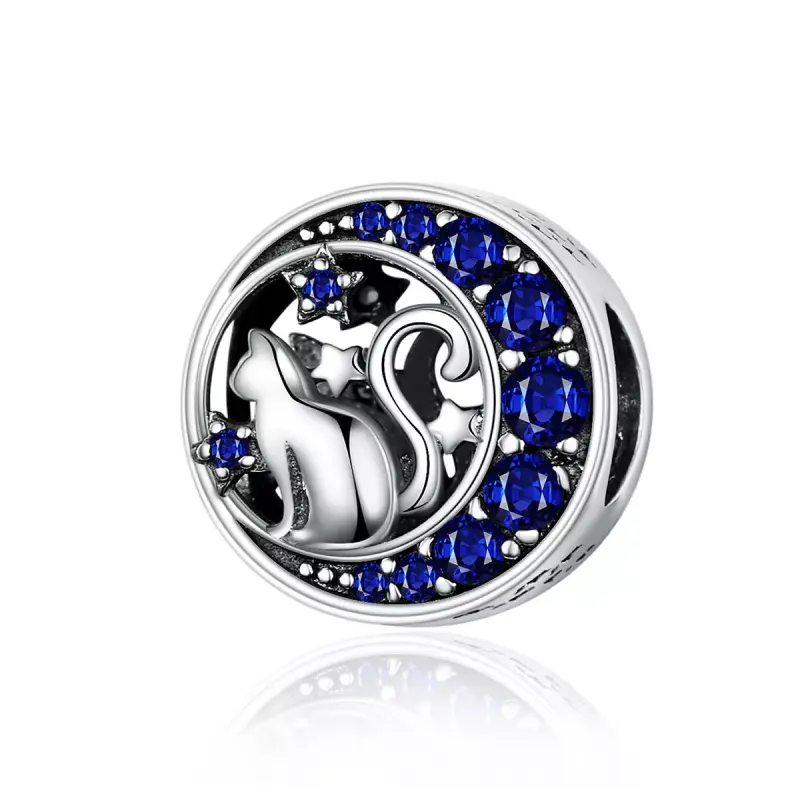 Charm tipo Pandora Gattino Sulla Luna - SCC1204 - Immagine del prodotto