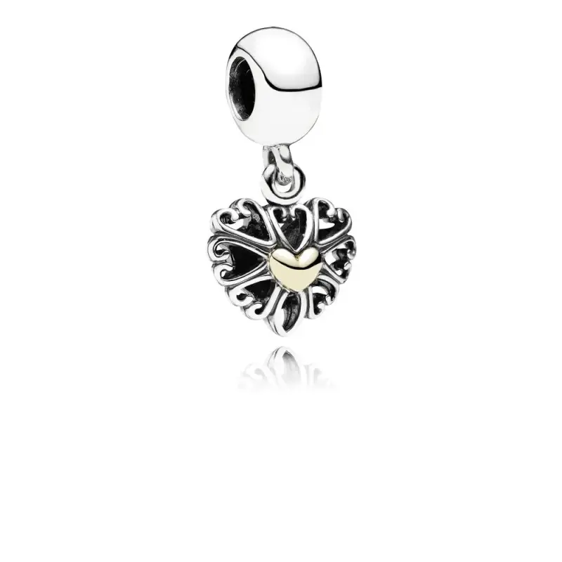 Charm con Pendente Cuore Vintage - 791274 - Charm | PANDORA - Immagine del prodotto