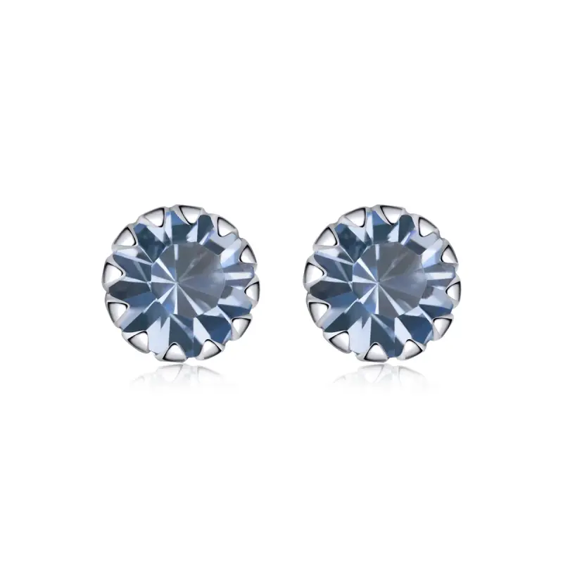 Orecchini a Lobo tipo Pandora Birthstone marzo - SCE862-3 - Immagine del prodotto