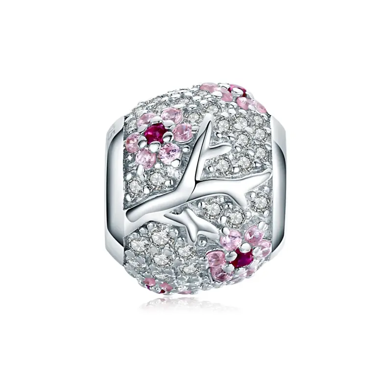 Charm tipo Pandora Fiore di prugna - BSC153 - Immagine del prodotto