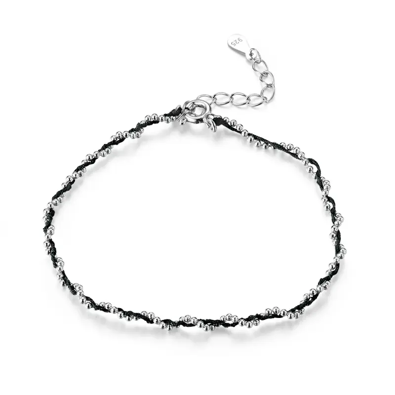 Braccialetti di corda Corda Nera - SCB173-BK - Immagine del prodotto