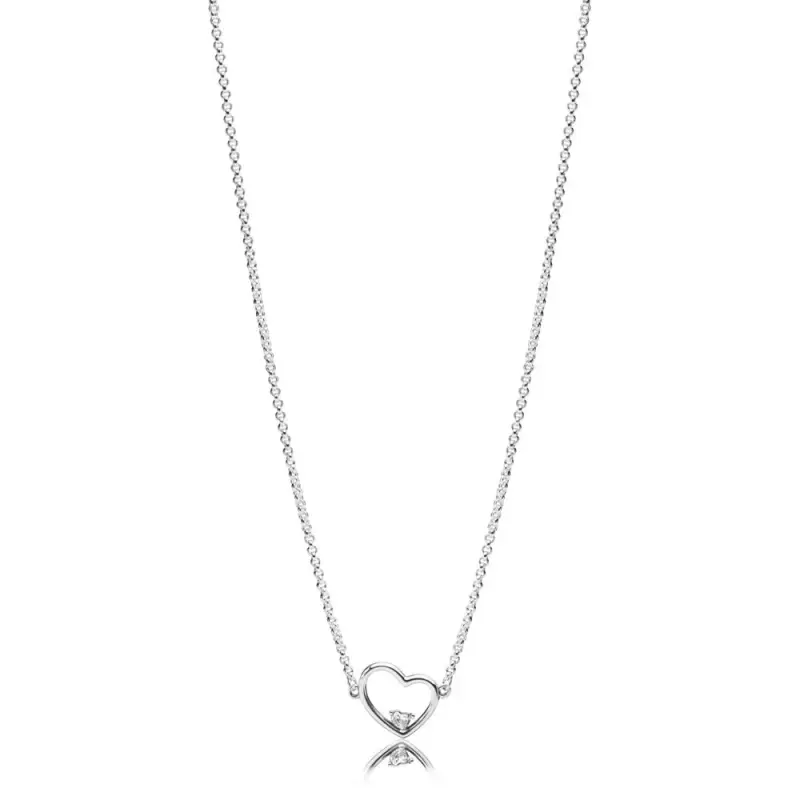 Collana con pendente Cuore Asimmetrici Luminosi - PANDORA - Immagine del prodotto