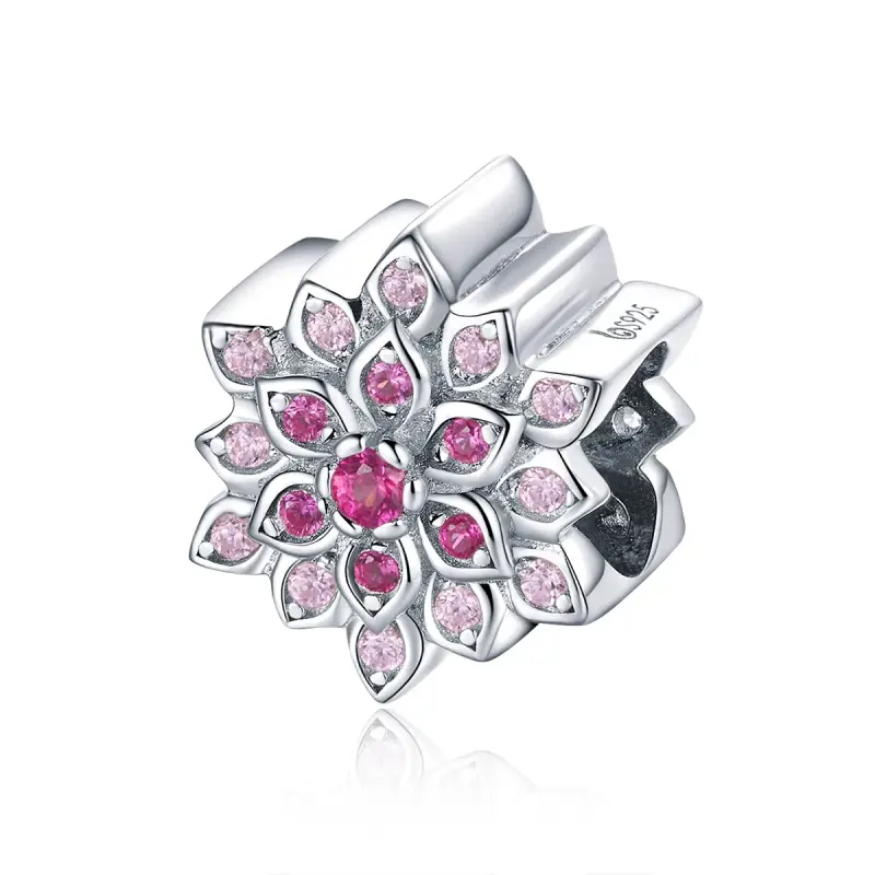 Charm tipo Pandora Loto Rosso - BSC038 - Immagine del prodotto