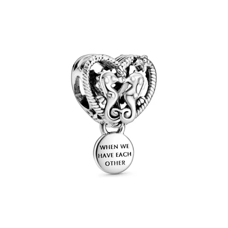Charm PANDORA openwork cuore e cavallucci marini - 798949C00 - Immagine del prodotto