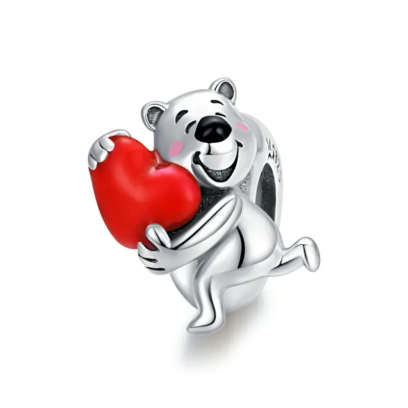 Charm tipo Pandora Orso Polare Con Cuore - SCC1610 - Immagine del prodotto