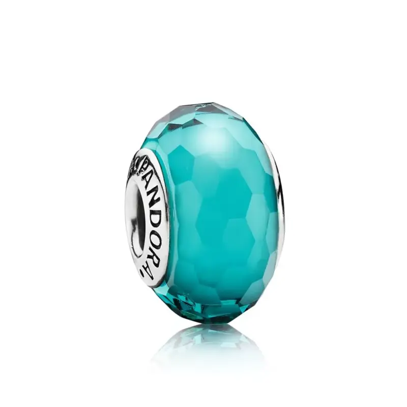 Charm in Vetro di Murano Sfaccettato Turchese - Pandora IT - Immagine del prodotto