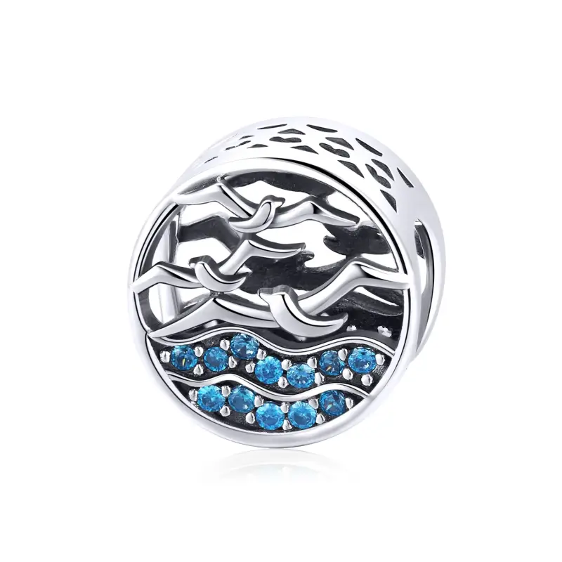 Charm tipo Pandora Onda e gabbiani - SCC1454 - Immagine del prodotto