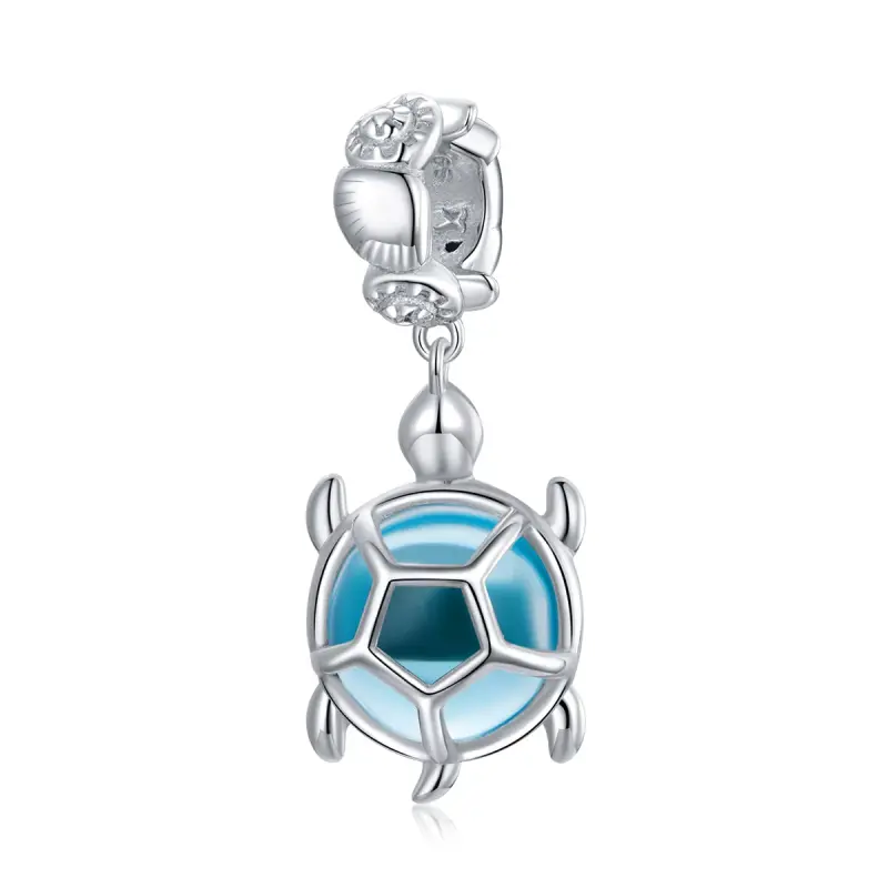Charm Pendente tipo Pandora Tartaruga in vetro di Murano blu - SCC1804 - Immagine del prodotto