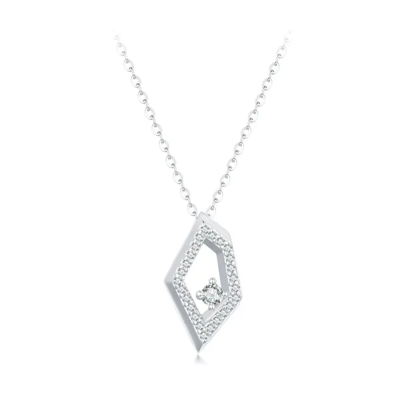 Collana con scintillii geometrici stile PANDORA - SCN517 - Immagine del prodotto