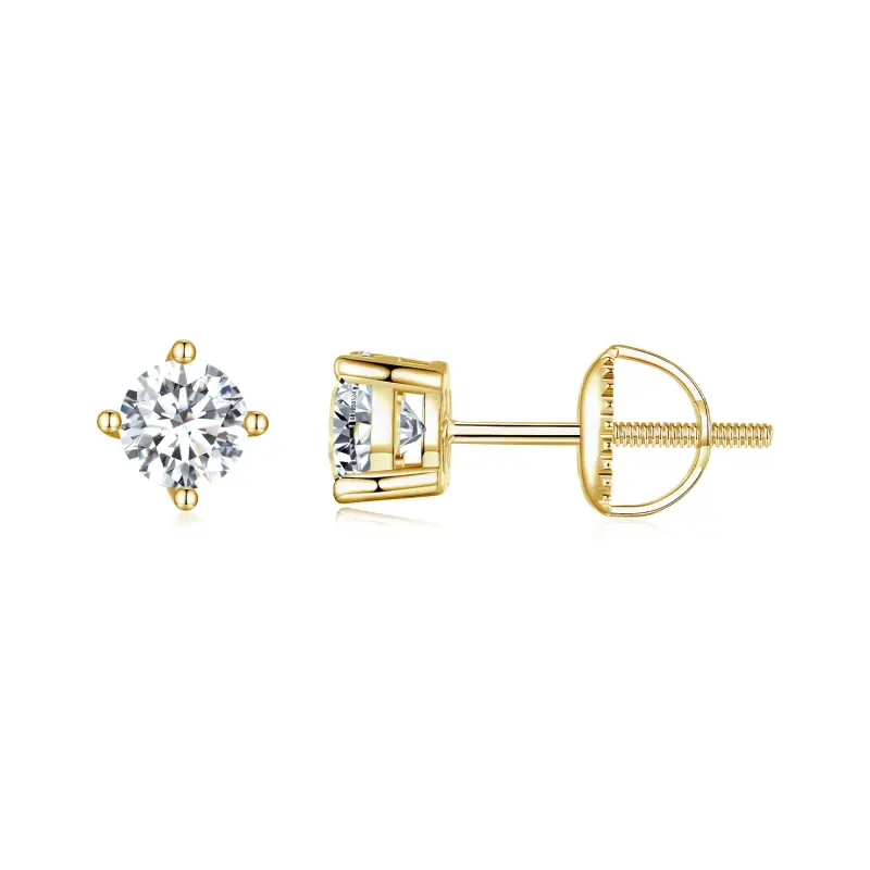 Orecchini PANDORA Style con moissanite a quattro griffe da 0,5 carati - MSE003-SB - Immagine del prodotto