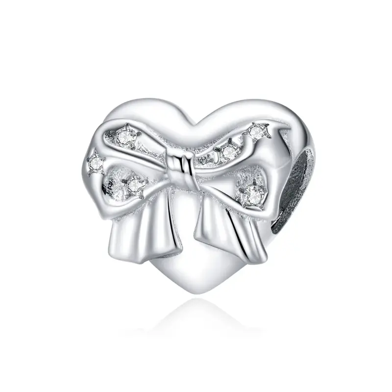 Charm tipo Pandora Cravattino e cuore d'amore - BSC381 - Immagine del prodotto