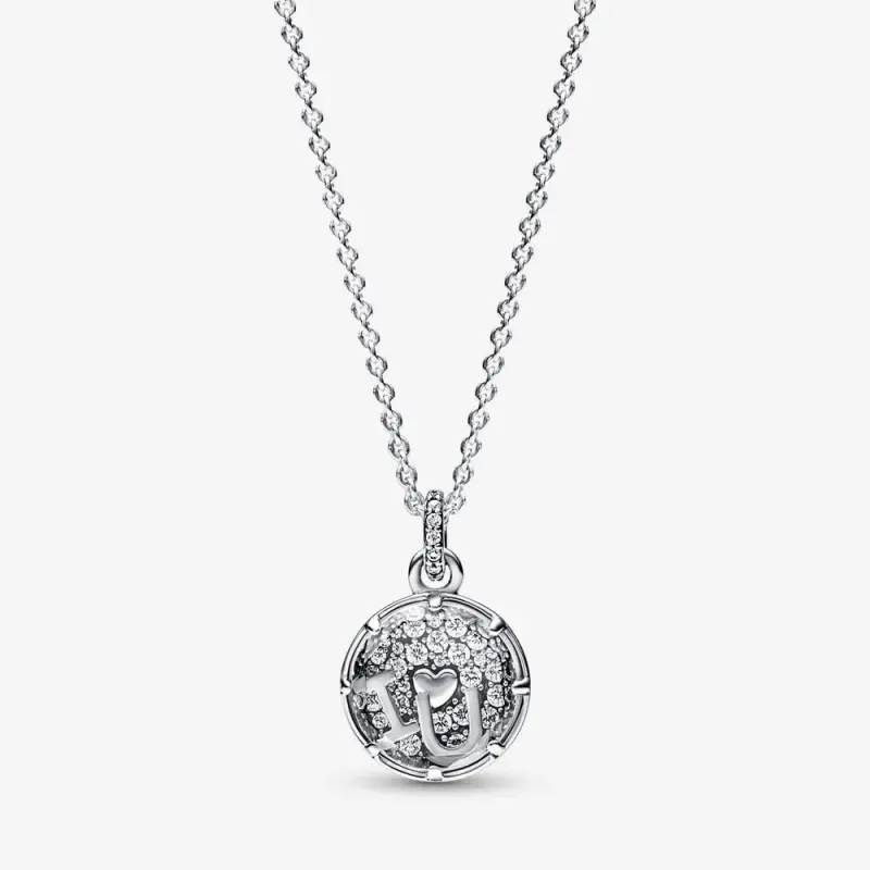 Collana con ciondolo Pandora I love u in argento sterling - 392599C01 - Immagine del prodotto