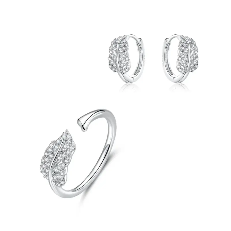 Parure di gioielli tipo Pandora Piuma - SET012 - Immagine del prodotto